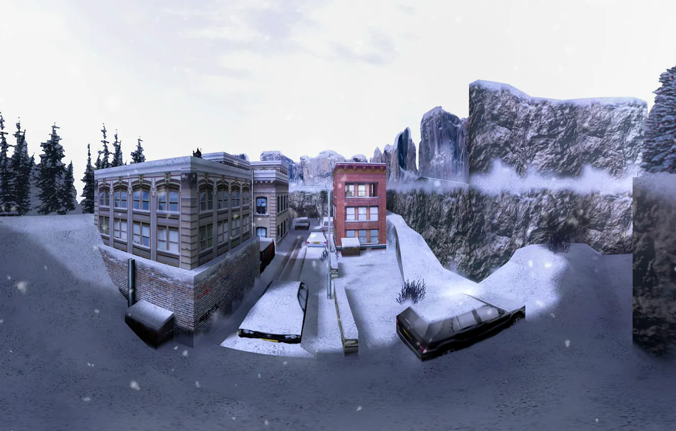 Фото обои снег, snow, Counter Strike, Full HD, Контр Страйк, CS 1.6, de_survivor