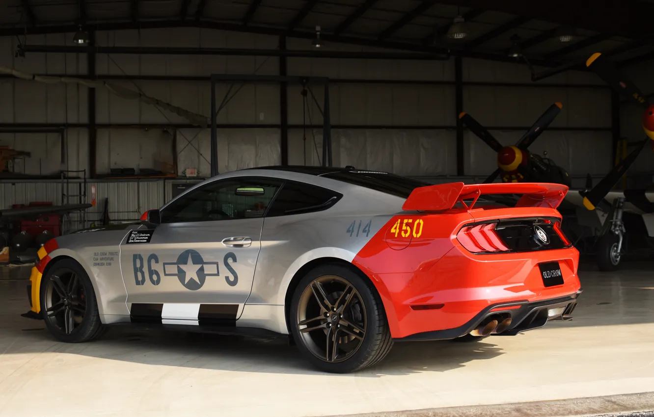 Фото обои Ford, вид сзади, Mustang GT, Roush, 2019, Old Crow