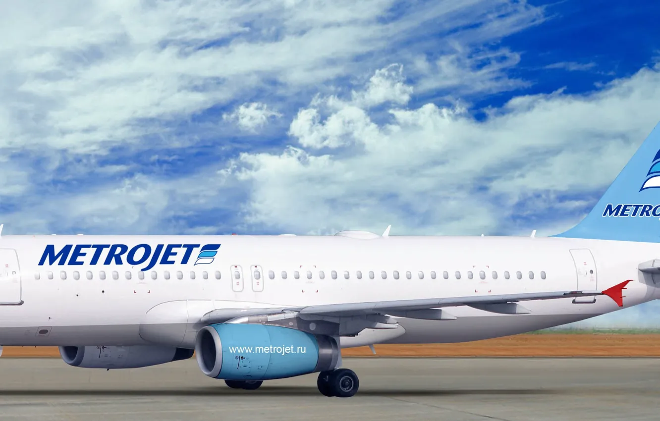Фото обои небо, аэропорт, самолёт, kolavia, Когалымавиа, metrojet