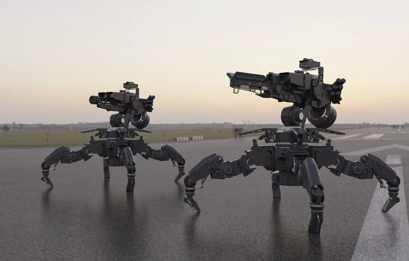 Фото обои оружие, роботы, полигон, испытания, Multifunctional platform Anubis