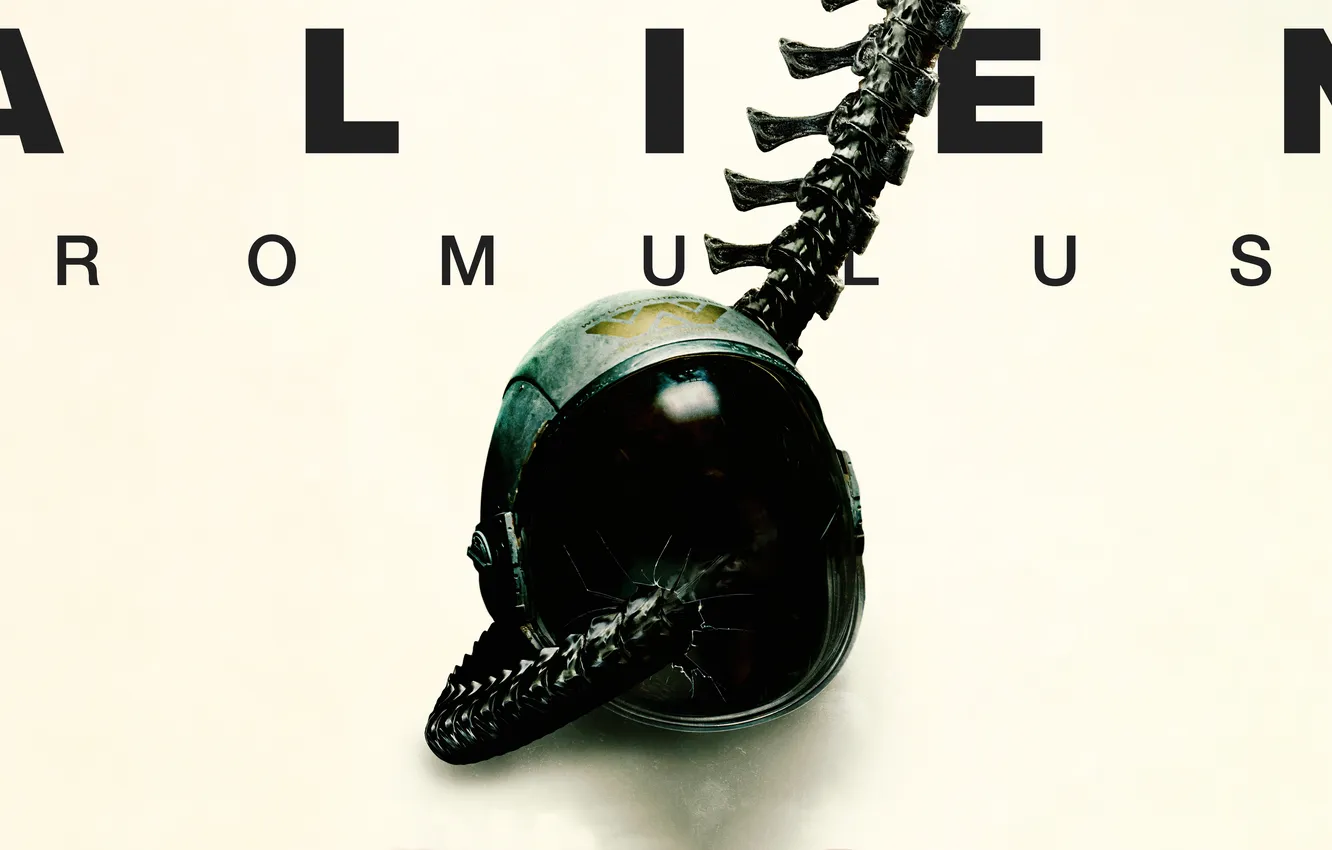 Фото обои фон, фантастика, шлем, постер, ужасы, Alien: Romulus, Чужой: Ромул