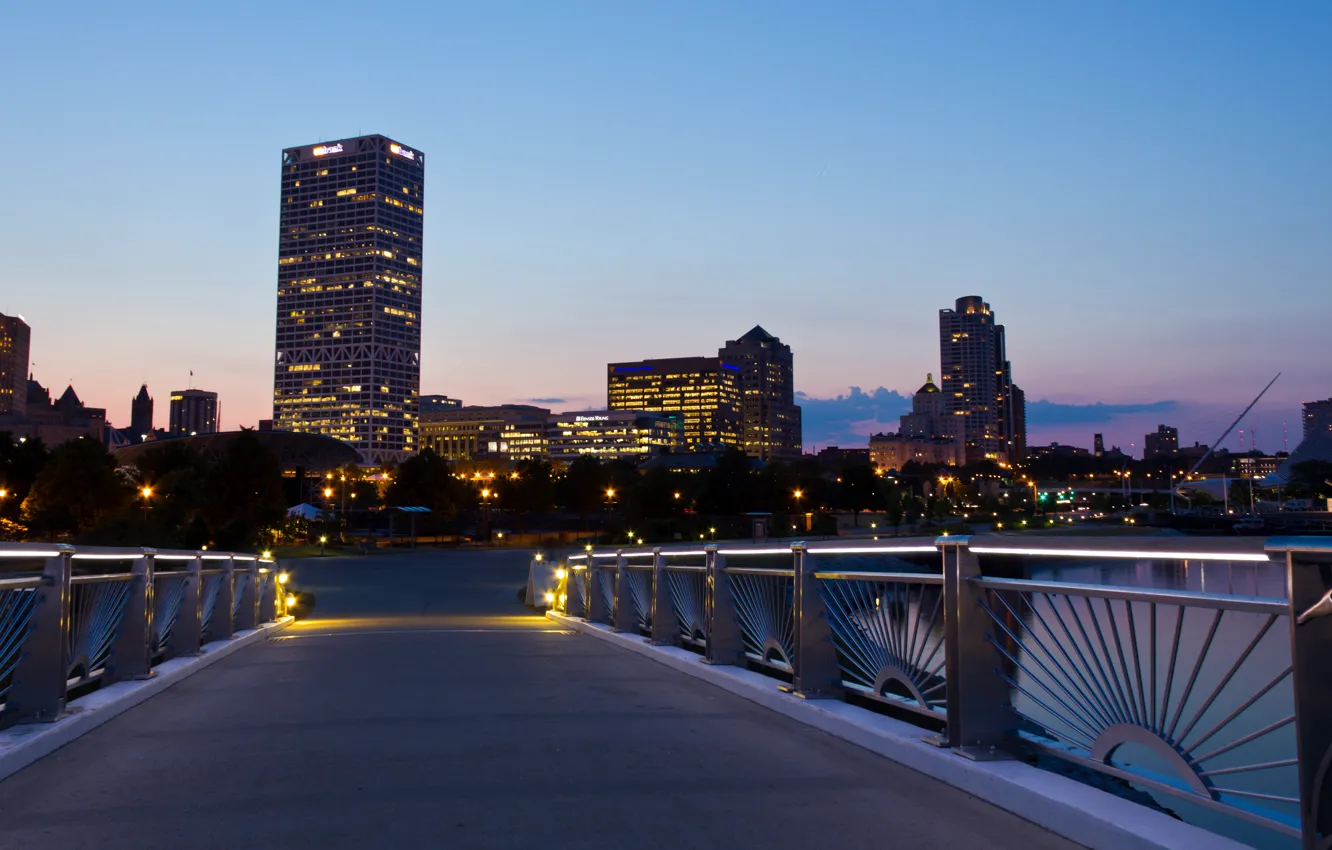 Фото обои city, город, USA, Wisconsin, Milwaukee
