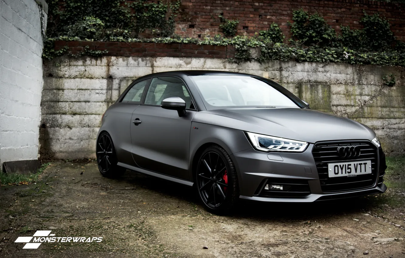 Фото обои Audi, black, grey, full, Satin, wrap