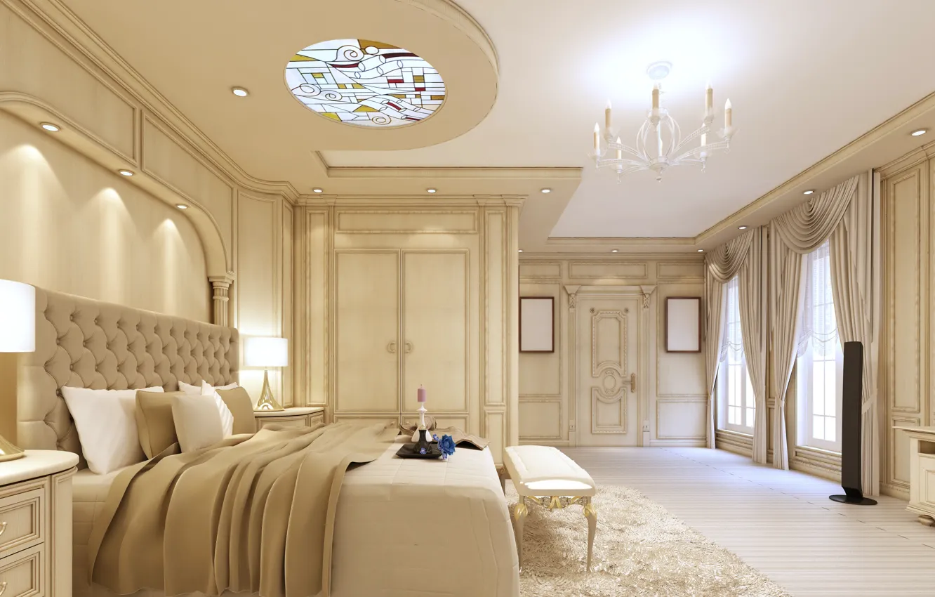 Фото обои кровать, спальня, luxury, bedroom