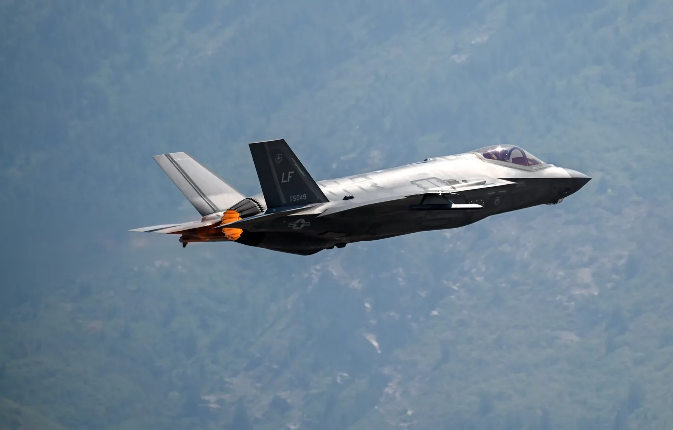 Фото обои ВВС США, истребитель-бомбардировщик, Lightning II, Lockheed Martin, F-35A, CTOL