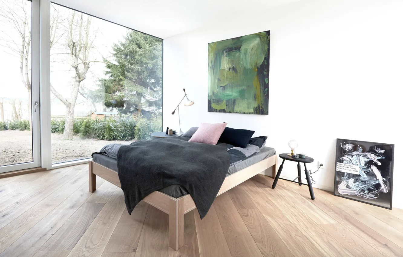 Фото обои интерьер, спальня, by Nicholas Rose, Plywood bed lllp, Krydsfiner Seng, комнатаа