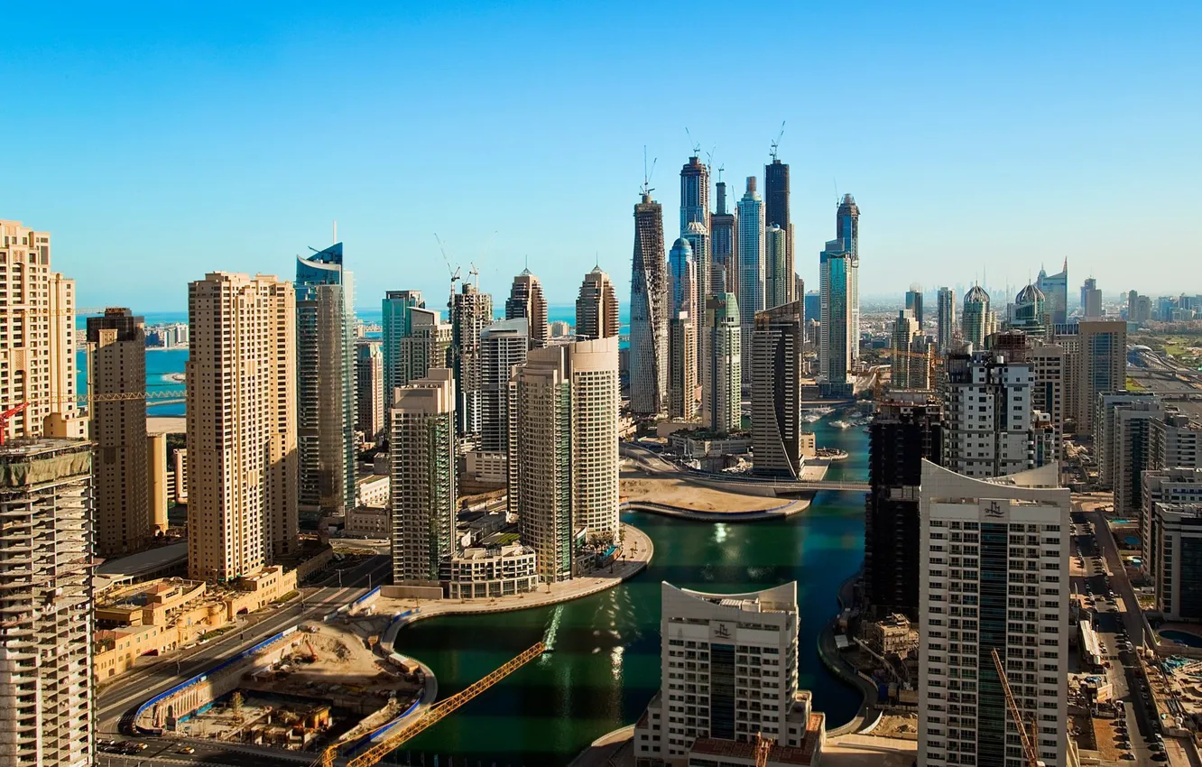 Фото обои стройка, здания, Дубай, ОАЭ