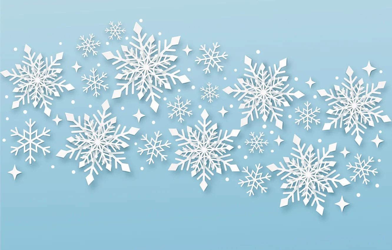 Фото обои снежинки, праздник, текстура, Новый год