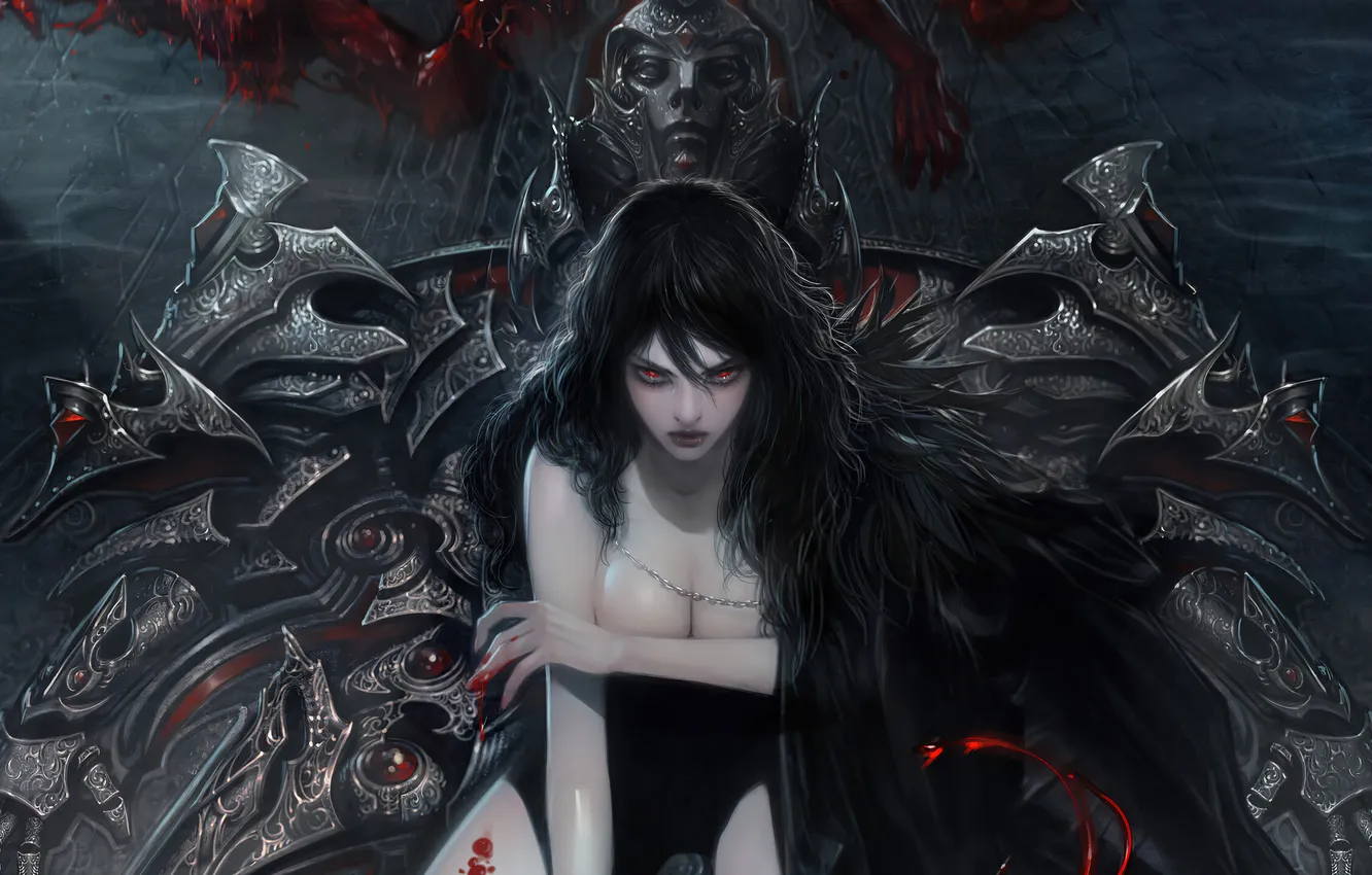 Фото обои Woman, Wallpaper, Vampire