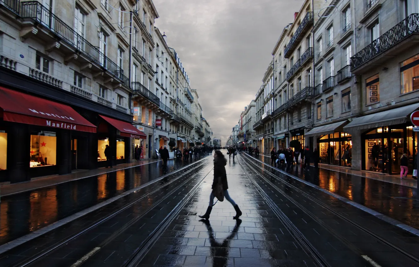 Фото обои люди, Франция, тень, быт, ходьба, Бордо