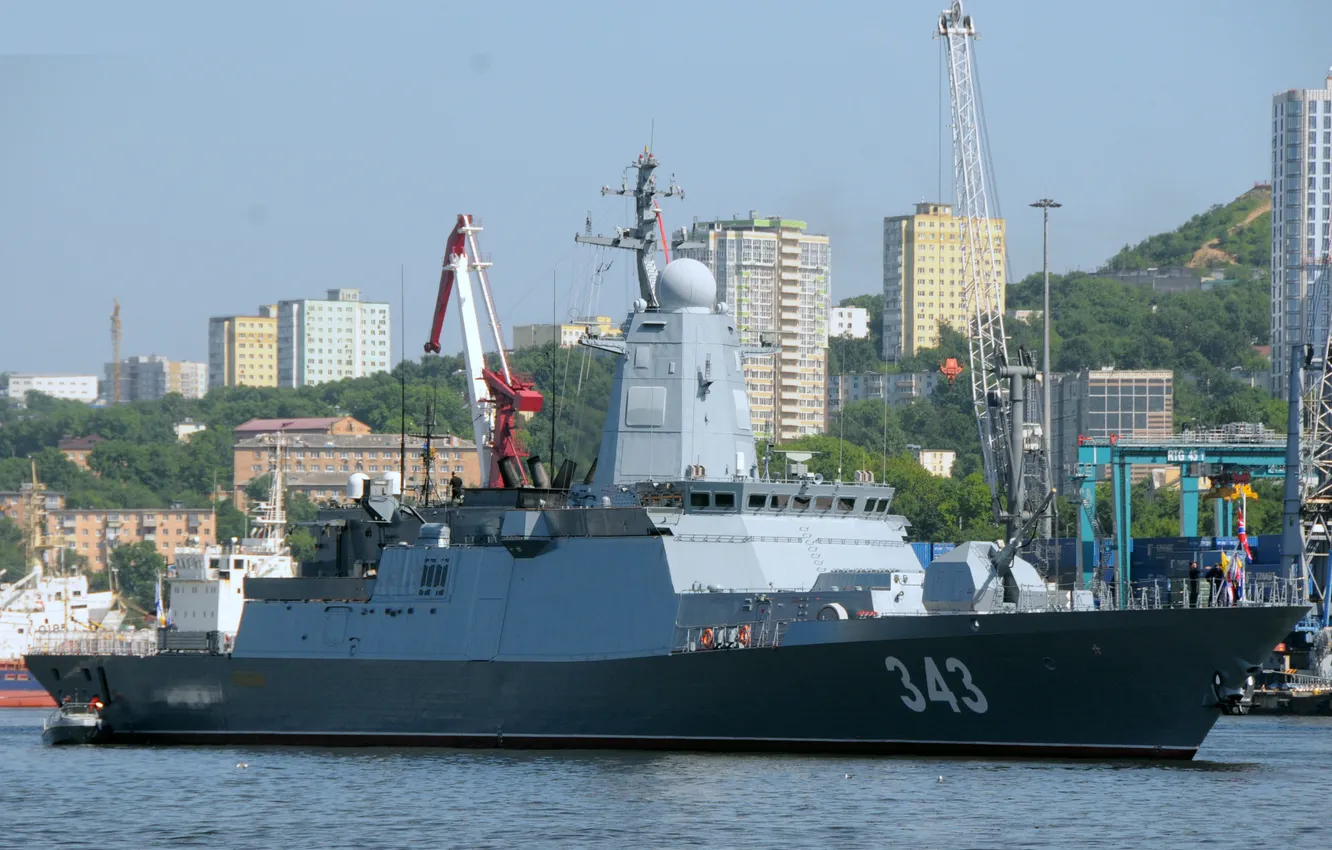 Фото обои корвет, сторожевой корабль, Резкий