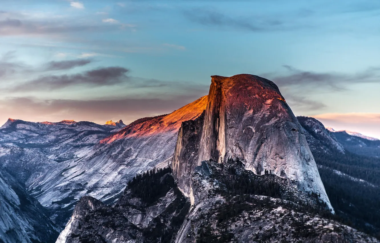 Фото обои закат, горы, природа, сша, Национальный парк Йосемити, Yosemite National Park