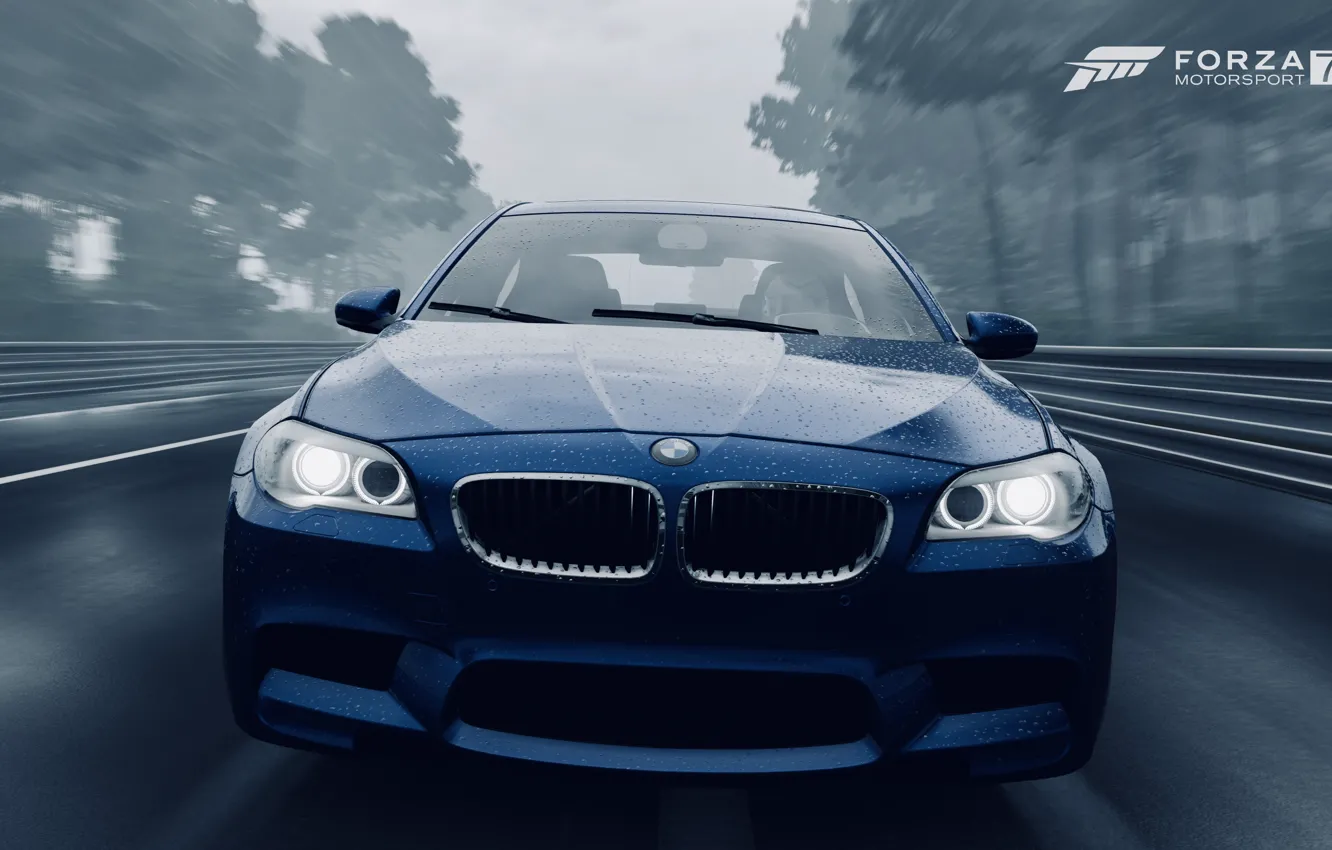 Фото обои HDR, BMW, Speed, Rain, Game, F10, 5er, FM7