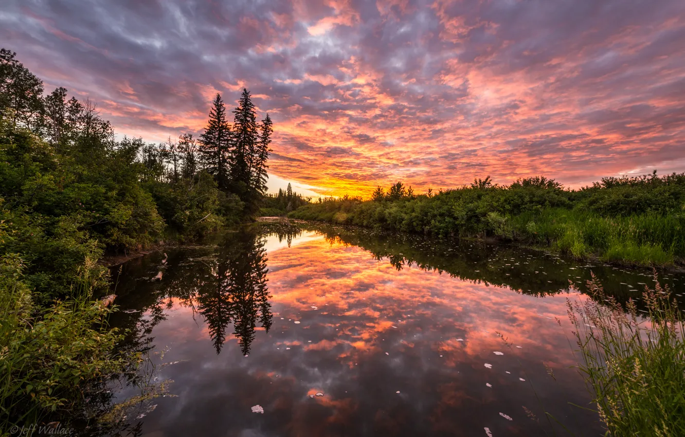 Фото обои закат, отражение, Jeff Wallace