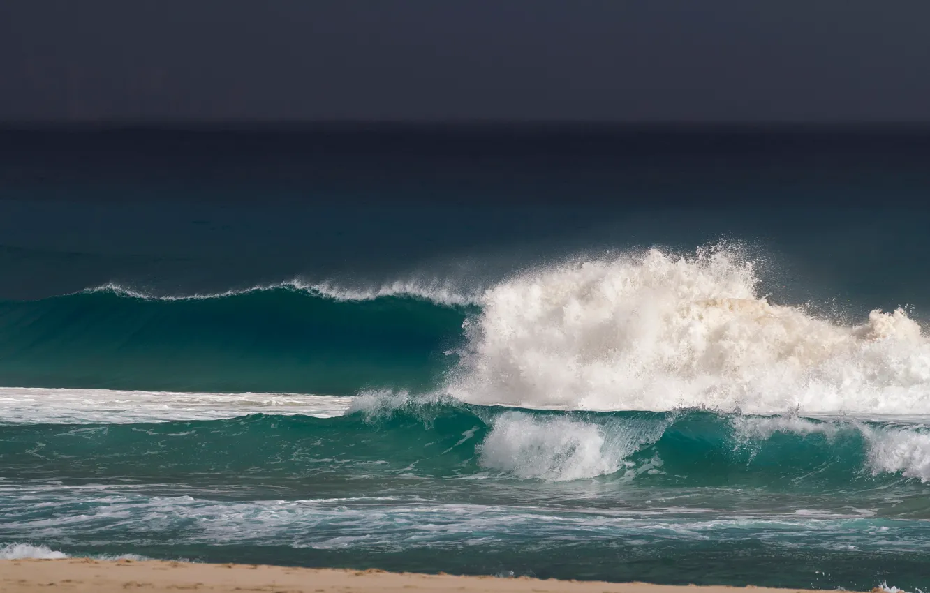 Фото обои море, волны, небо, пена, тучи