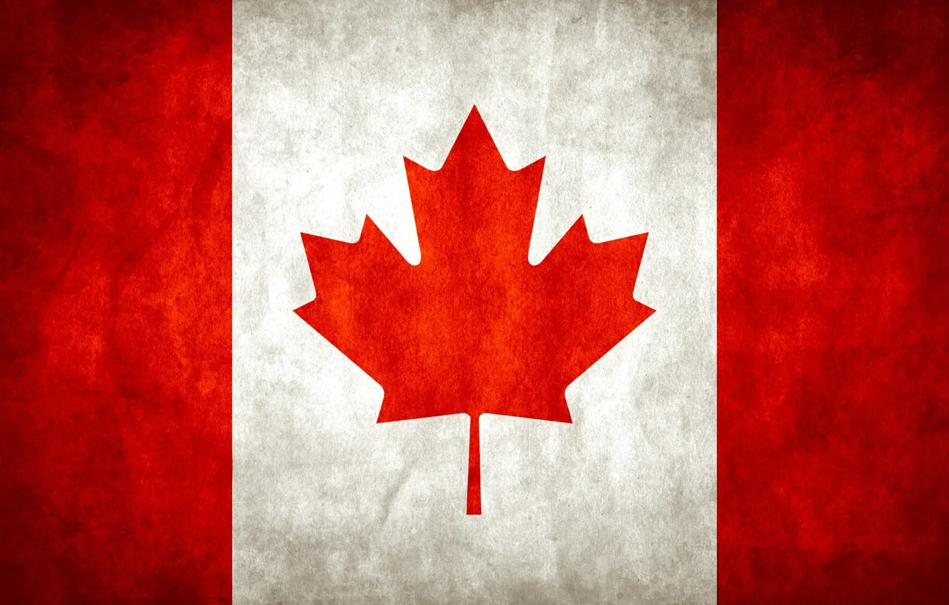 Фото обои Клен, Флаг, Канада