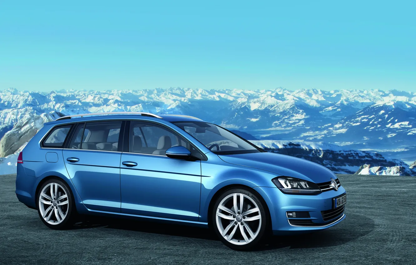 Фото обои Горы, Volkswagen, Профиль, Golf, Универсал, Sport Wagon