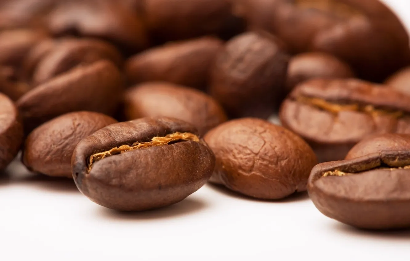 Фото обои макро, кофе, зёрна, beans, coffee