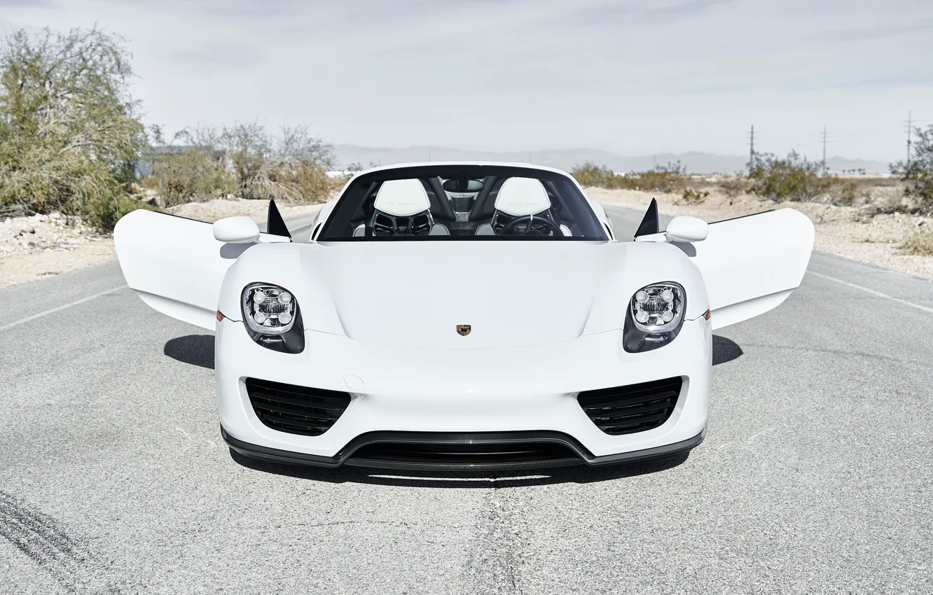 Фото обои Porsche, white, 918, Porsche 918 Spyder