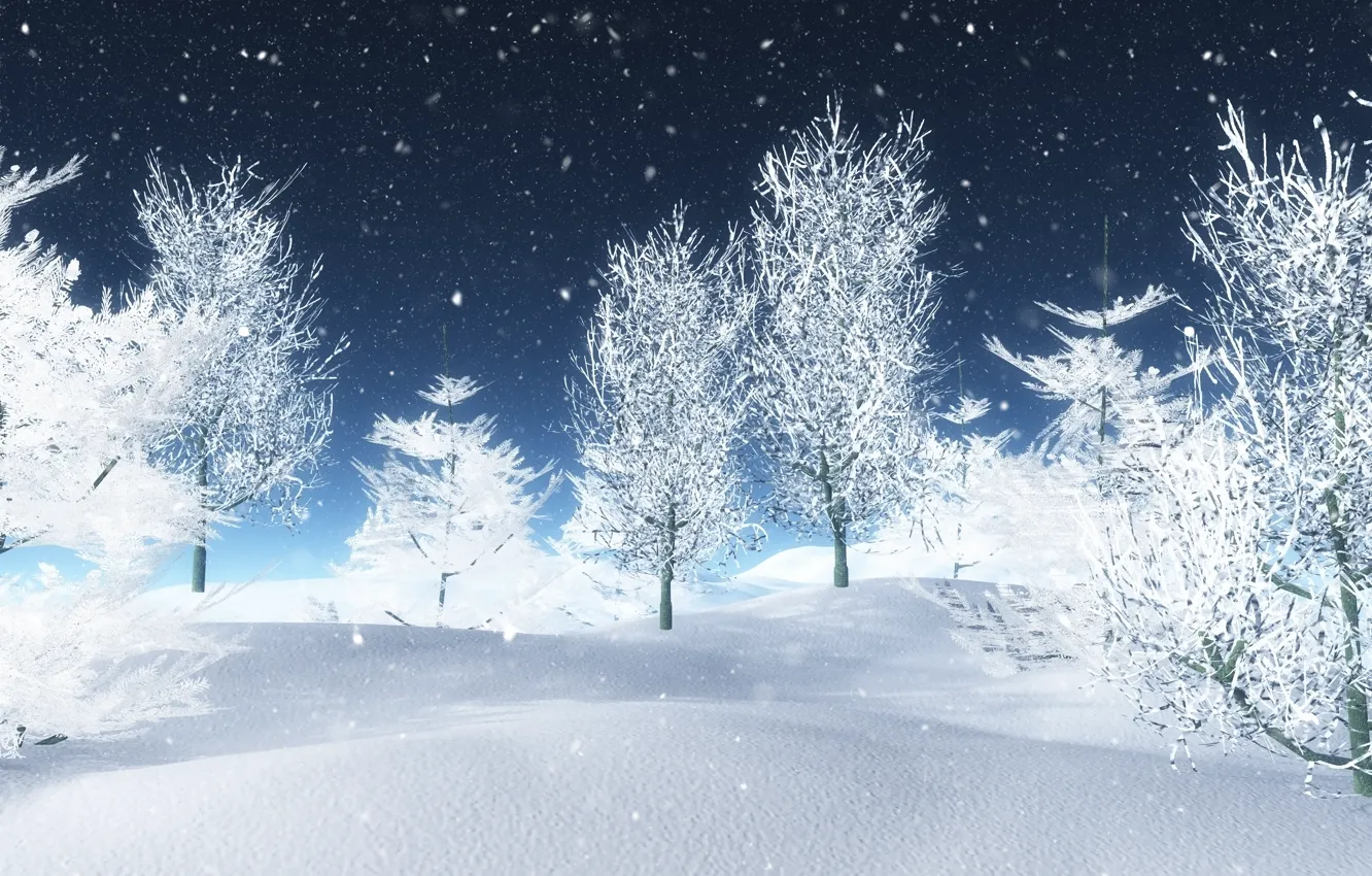 Фото обои зима, снег, деревья, white, landscape, winter, snow, tree