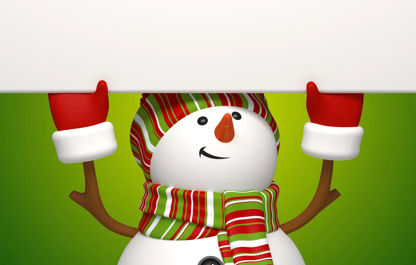 Фото обои рендеринг, снеговик, christmas, new year, cute, snowman, banner