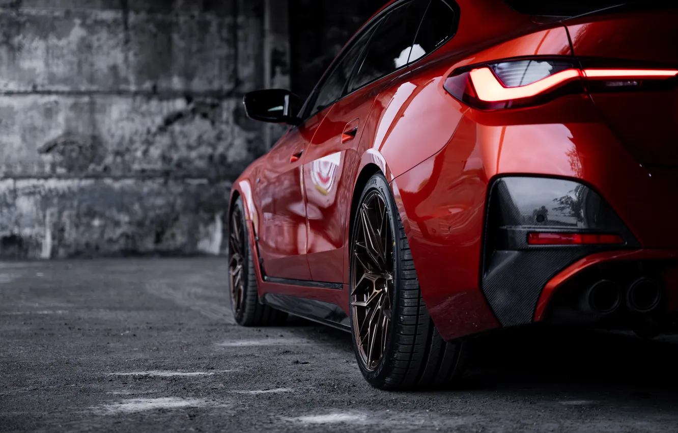 Фото обои BMW, Red, Side, Building, Rear, BMW M440, M440