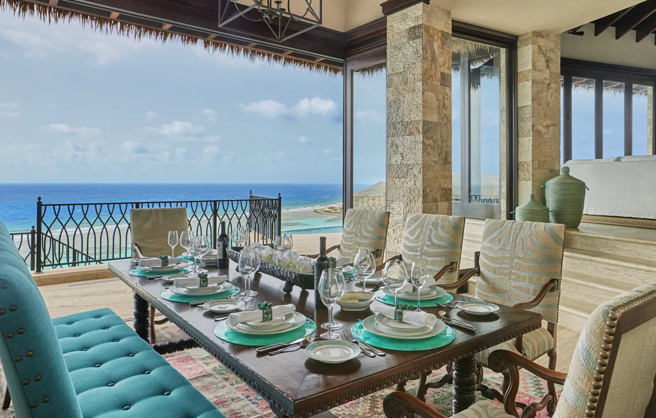 Фото обои вилла, терраса, столовая, British Virgin Islands, luxury villa Brise De Mer