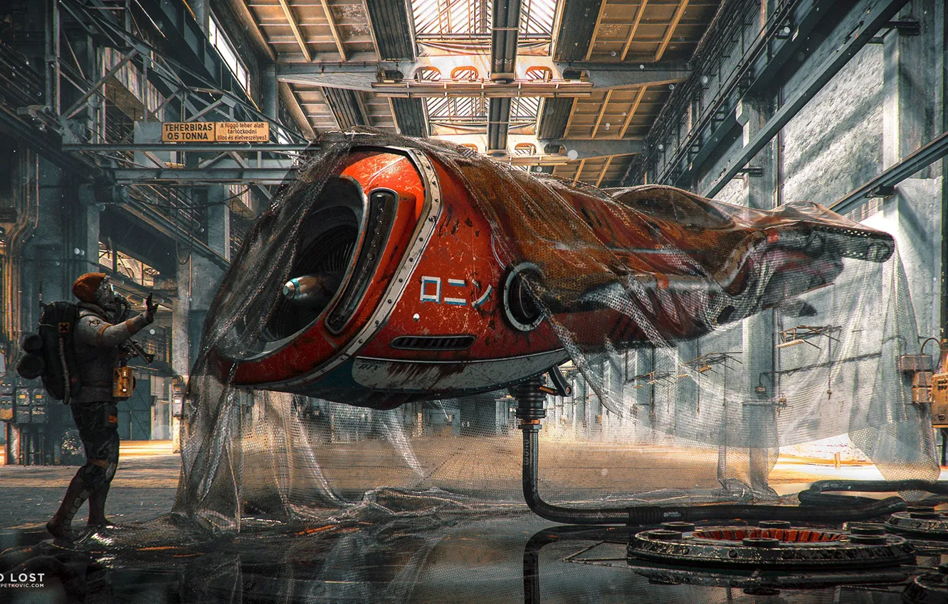 Фото обои транспорт, ангар, рубильник, Jet racer vehicle, Legend Lost