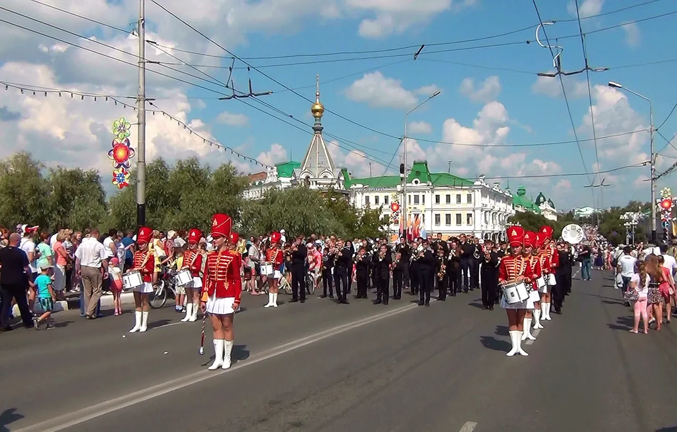 Фото обои город, Лето, карнавал, ОМСК, СИБИРЬ