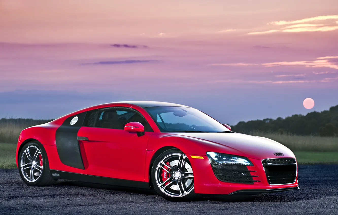 Фото обои red, audi r8, supercar