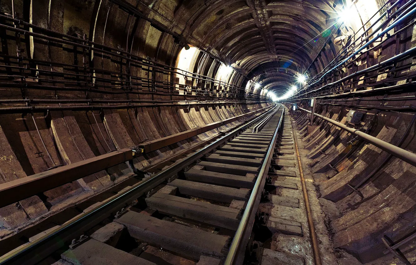 Фото обои метро, рельсы, тоннель, Rail, Subway, Tunel