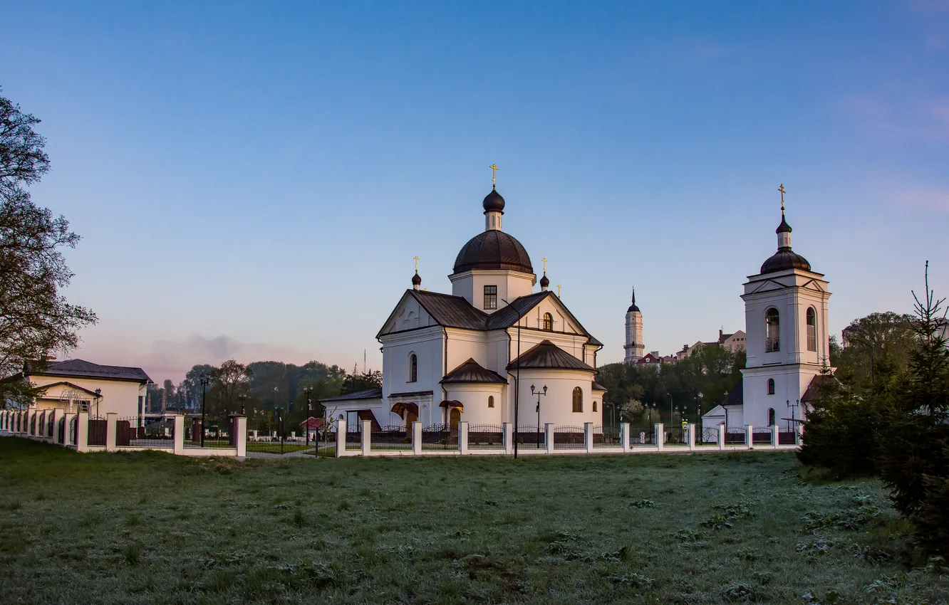 Фото обои город, рассвет, весна, храм, архитектура