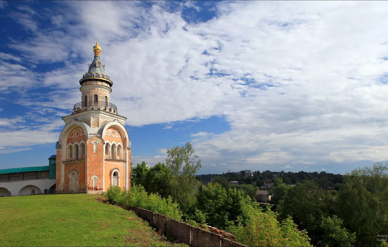 Фото обои храм, Родина, Торжок, Борисоглебский монастырь