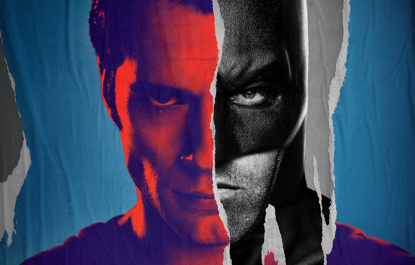 Фото обои взгляд, костюм, Бэтмен, Супермен, щетина, постер, Batman, Бен Аффлек