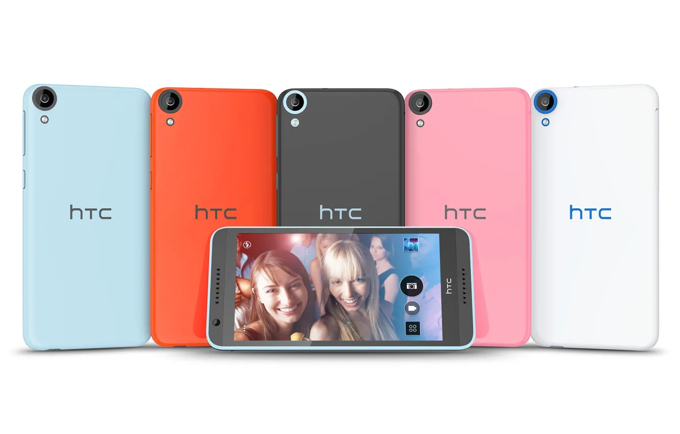 Фото обои girl, logo, blonde, smartphone, technology, cell phone, high tech, HTC Desire 820