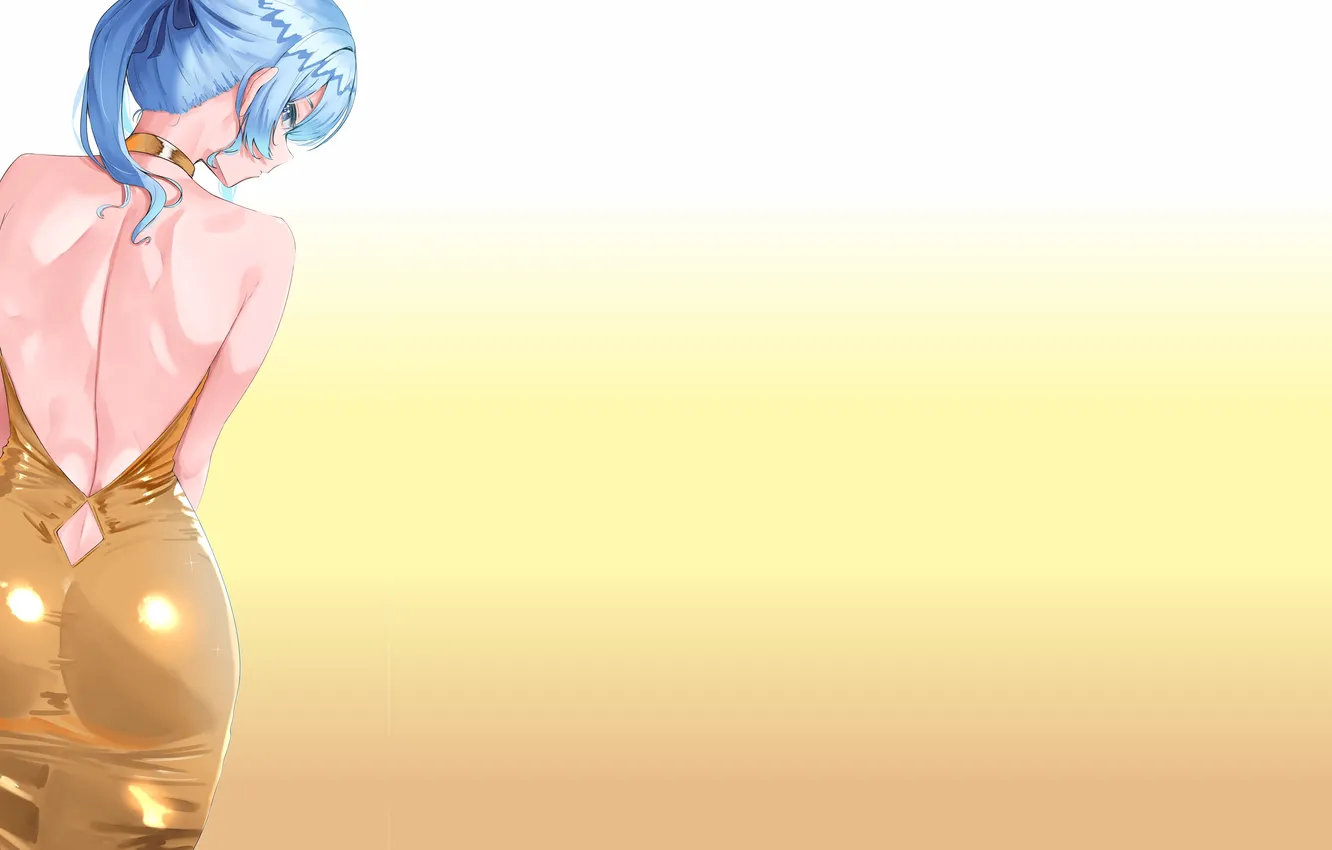 Фото обои girl, golden, hot, sexy, gold, anime, pretty, butt