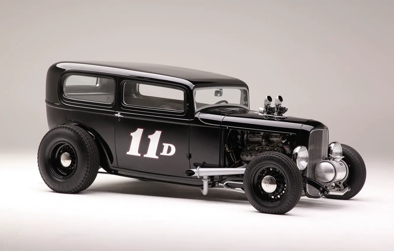 Фото обои Ford, автомобиль, Hot Rod, 1932, Sedan, Tudor
