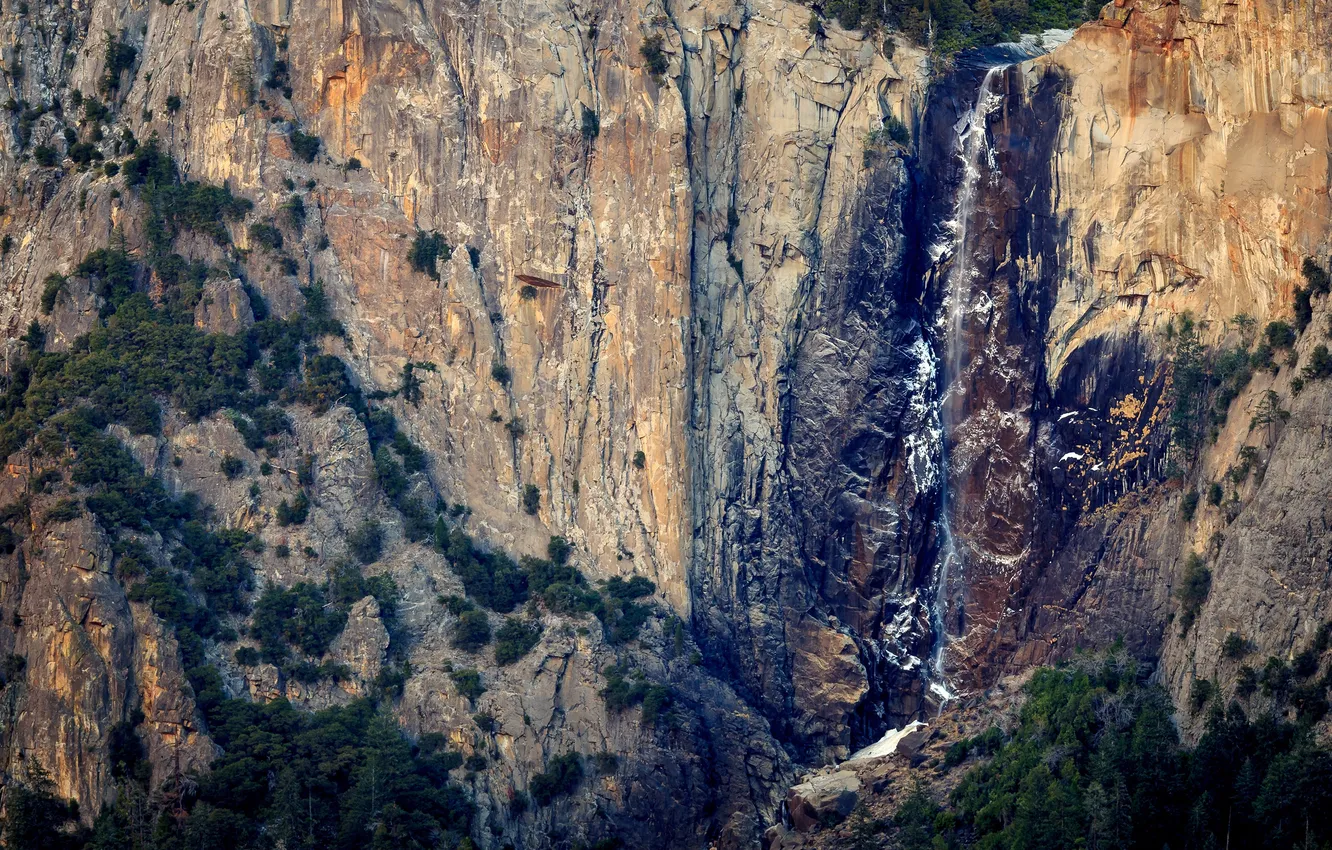 Фото обои природа, скала, водопад, национальный парк