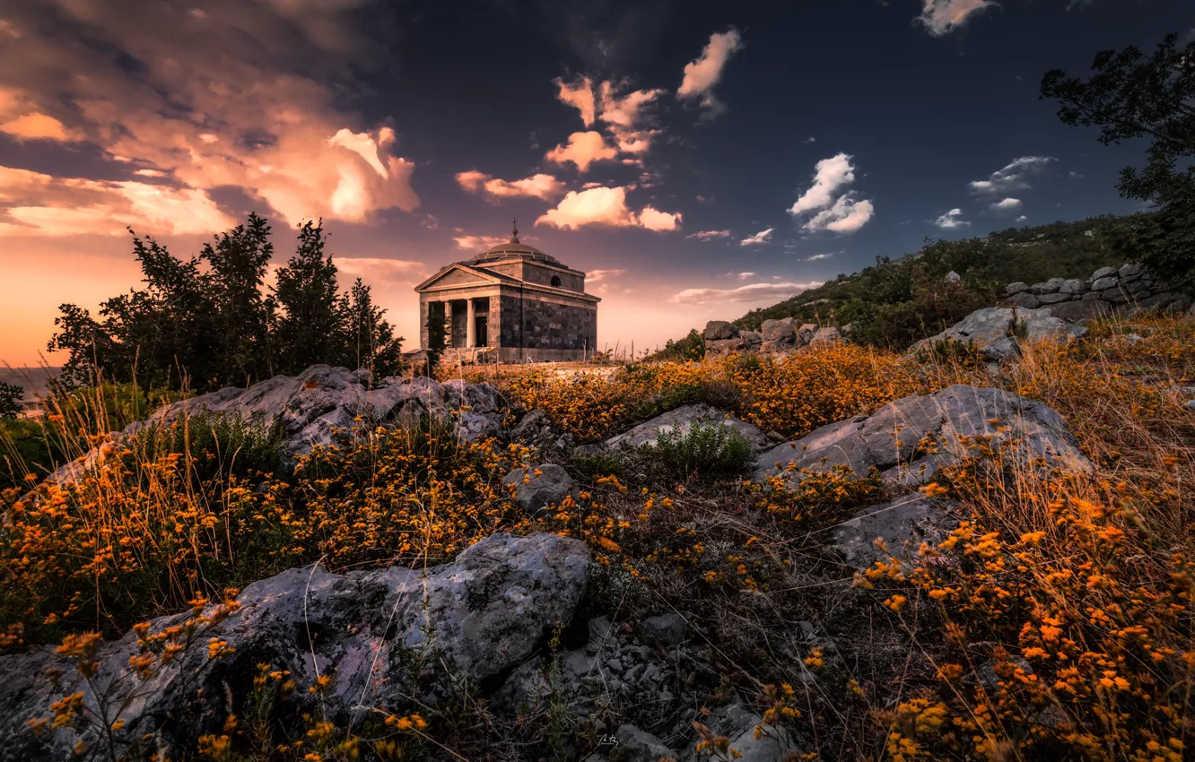 Фото обои Croatia, Sveti Frane Church, Podprag, Southern Velebit