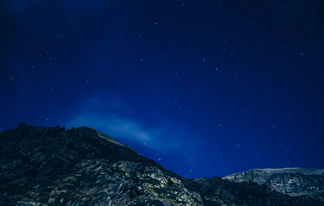 Фото обои space, sky, nature, clouds, mountain, stars, cosmos, night photography