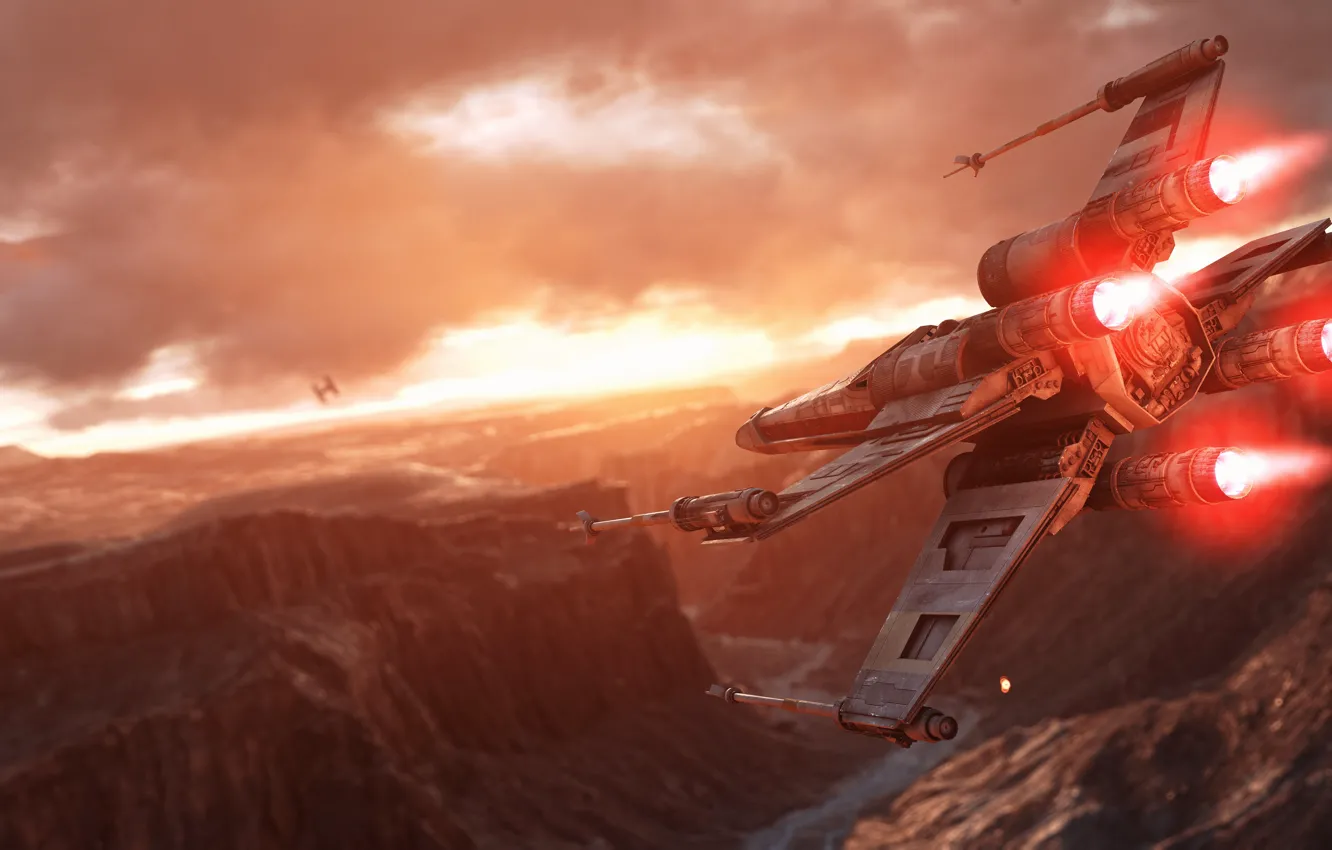 Фото обои игры, Electronic Arts, DICE, X-Wing, Повстанцы, Rebels, TIE-Fighter, star wars battlefront