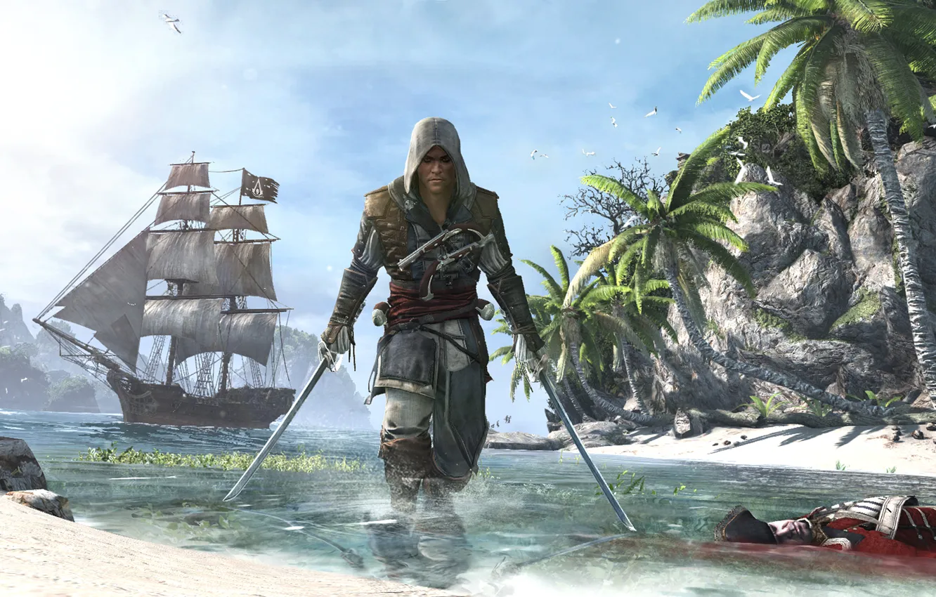 Фото обои пират, ассасин, Эдвард Кенуэй, Assassin's Creed IV: Black Flag, Edward Kenway