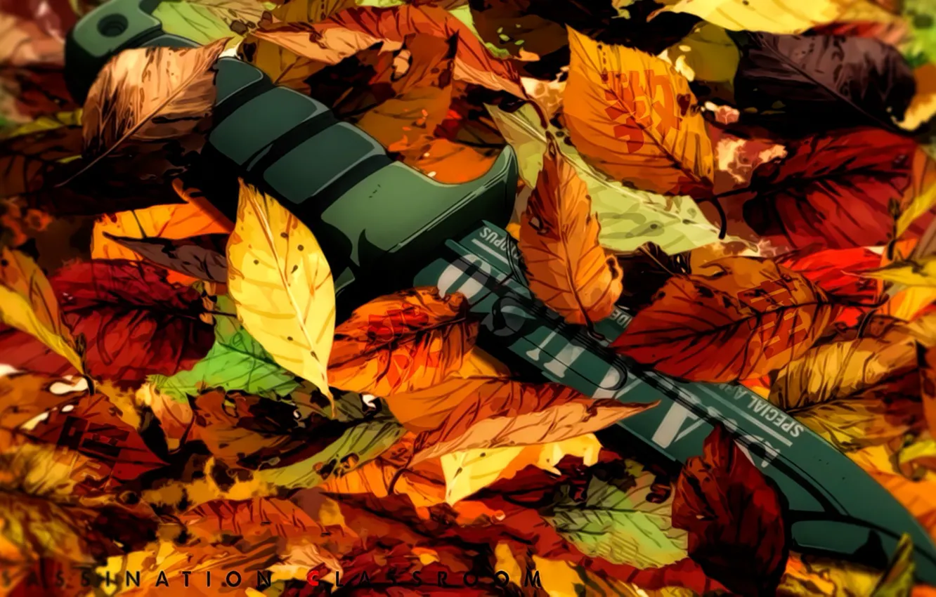 Фото обои weapon, blade, leaf, knife, konoha, Ansatsu Kyoushitsu, Assassination Classroom
