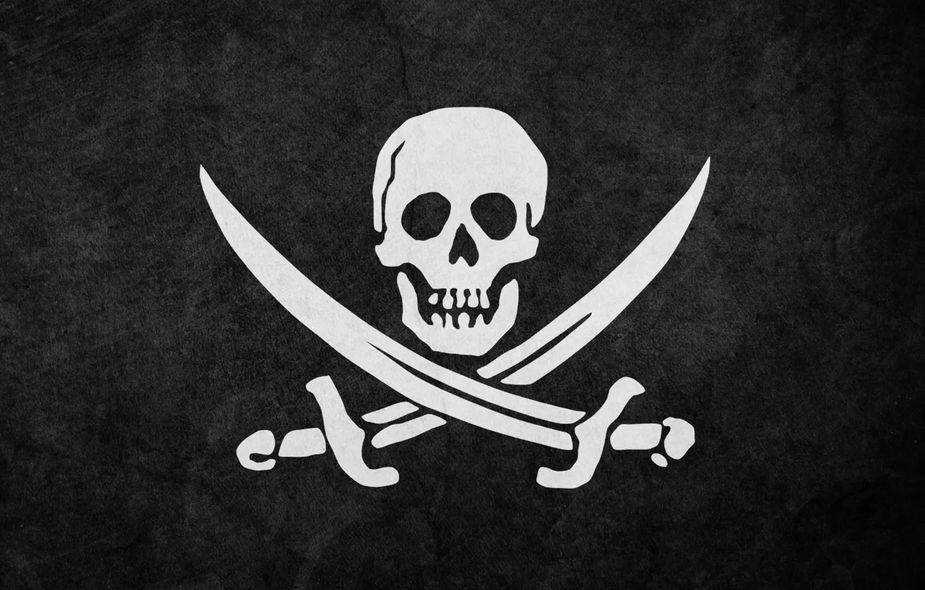 Фото обои Череп, Пираты, Пиратский Флаг, Корсары, Черный Флаг, Pirates