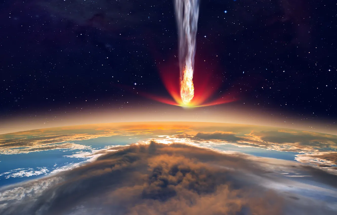Фото обои end, impact, danger, image, apocalypse, meteor, asteroid, comet
