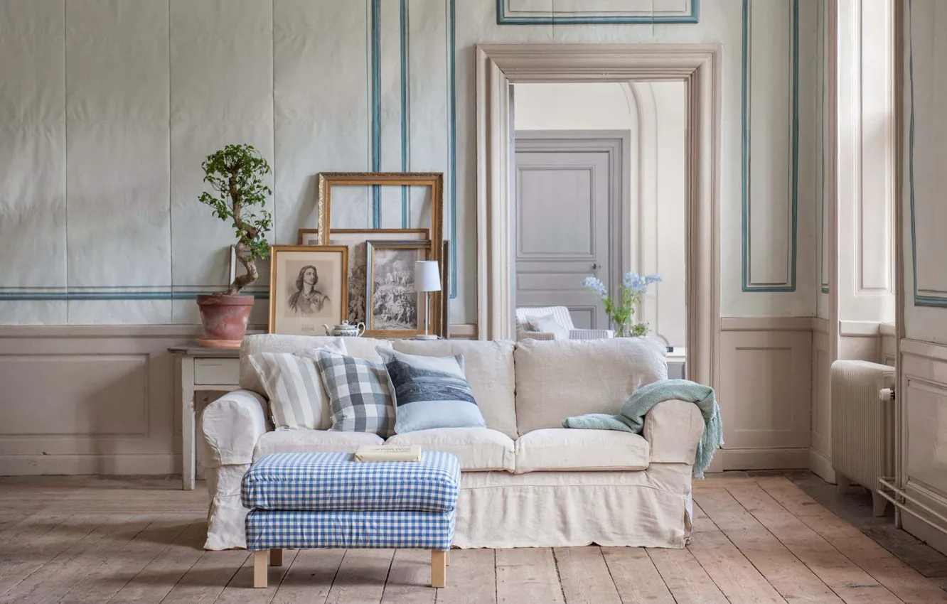 Фото обои дизайн, стиль, растение, интерьер, картины, софа, гостиная, country sofa