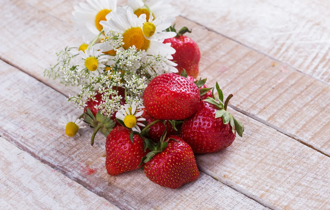 Фото обои цветы, ягоды, клубника, strawberry, fresh berries