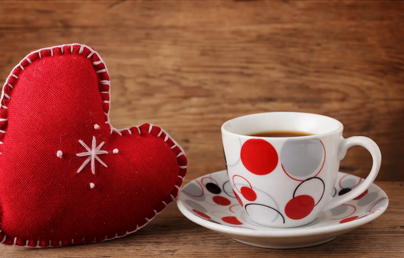 Фото обои любовь, сердце, кофе, чашка, valentine's day