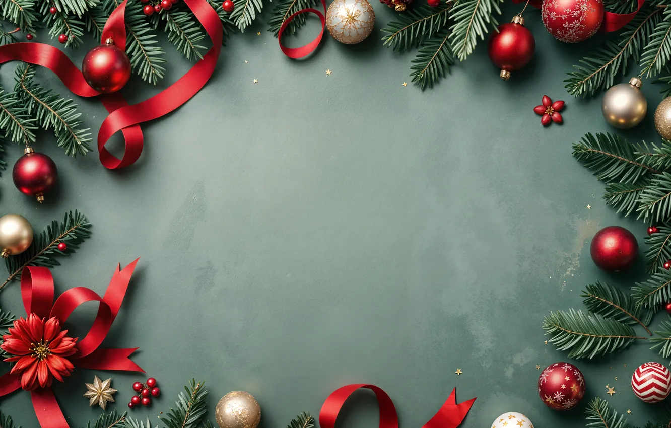 Фото обои украшения, фон, шары, Рождество, Новый год, golden, new year, Christmas