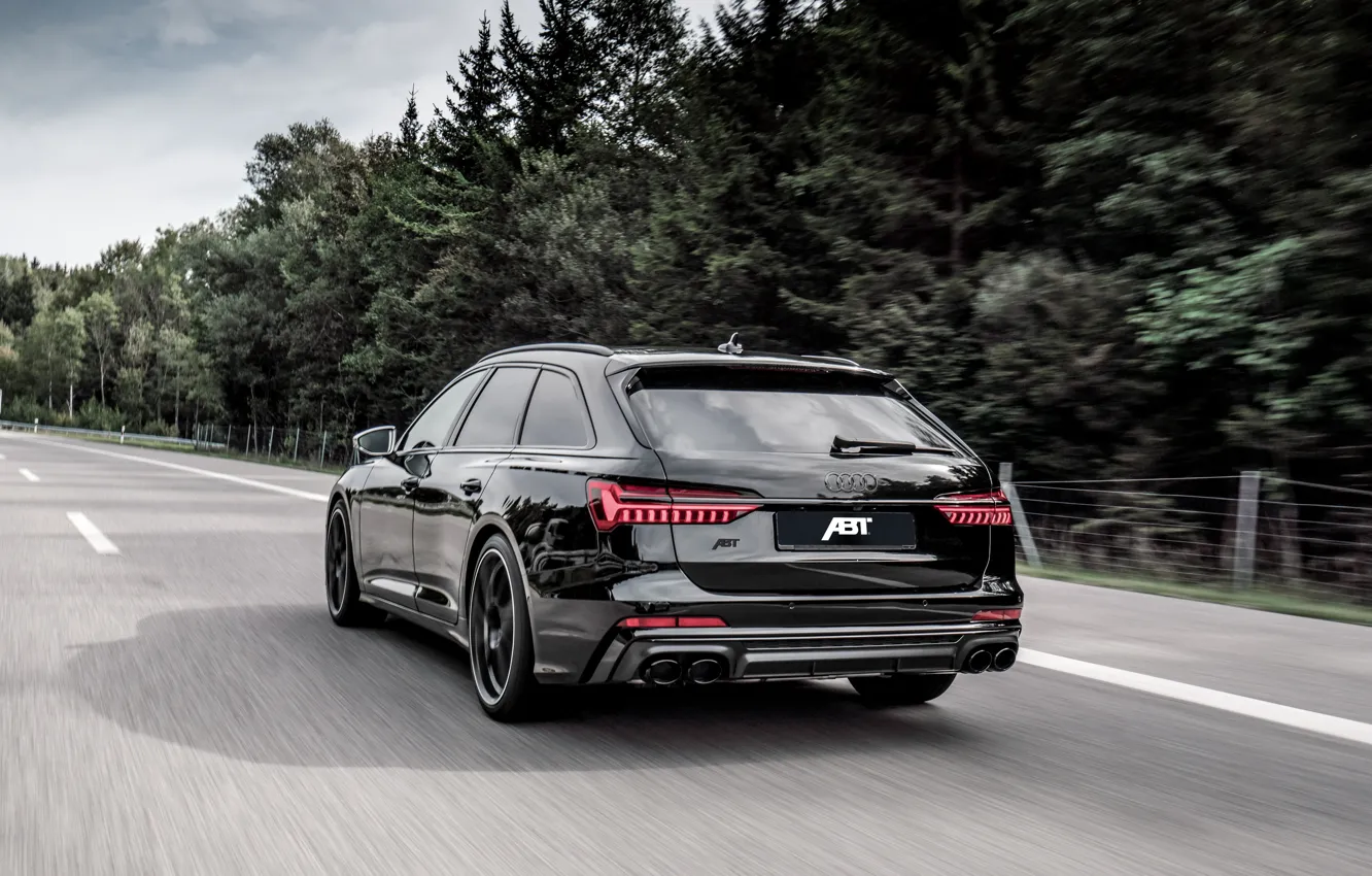 Фото обои Audi, скорость, TDI, ABT, универсал, Avant, 2019, Audi S6
